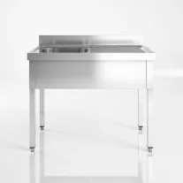   Mosogató egymedencés ipari 500x500x300, jobb oldalon csepegtetővel, külső méret: 1400x700x850 mm szifonszettel