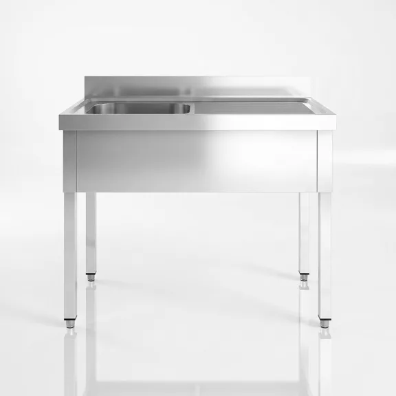 Mosogató egymedencés ipari 500x500x300, jobb oldalon csepegtetővel, külső méret: 1400x700x850 mm szifonszettel Mosogató egymedencés ipari 500x500x300, jobb oldalon csepegtetővel, külső méret: 1400x700x850 mm szifonszettel
