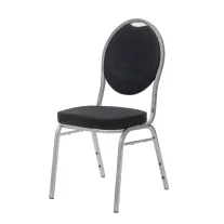   Venezia bankettszék, sima kárpittal 20×20×1,0 mm – fekete