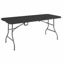   Téglalap alakú összecsukható kerti vendéglátóasztal, Eco 180×74 cm – fekete