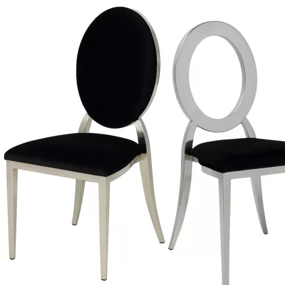 Glamour O-back 2 az 1-ben amerikai esküvői szék – ezüst, fekete párnával Glamour O-back 2 az 1-ben amerikai esküvői szék – ezüst, fekete párnával
