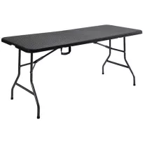   Téglalap alakú összecsukható kerti vendéglátóasztal 180×76 cm – rattanhatású
