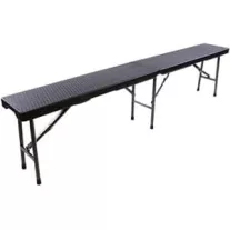  Összecsukható vendéglátó pad 180×30 cm – fekete rattanhatású