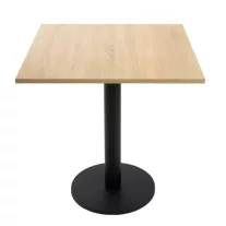   Négyzet alakú kávézóasztal 68×68 cm, matt fekete kerek talppal – Sonoma tölgy