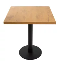   Négyzet alakú kávézóasztal 68×68 cm, matt fekete kerek talppal – Lancelot tölgy