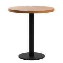  Kerek kávézóasztal Ø68 cm, matt fekete kerek talppal – Lancelot tölgy