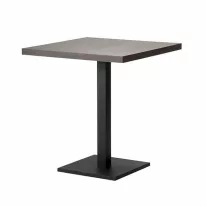   Négyzet alakú kávézóasztal 68×68 cm, fekete négyzet talppal – csokoládébarna tölgy