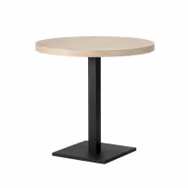   Kerek kávézóasztal Ø68 cm, fekete négyzet talppal – Sonoma tölgy