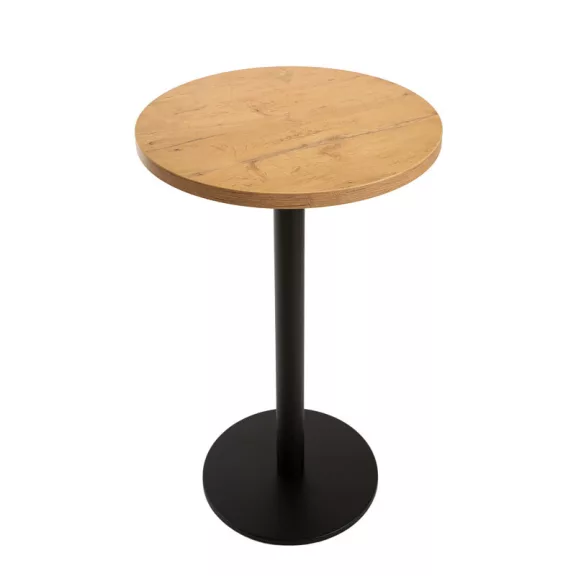 Kerek koktélbár- és kávézóasztal Ø68 cm, fekete öntött kerek talppal – Lancelot tölgy Kerek koktélbár- és kávézóasztal Ø68 cm, fekete öntött kerek talppal – Lancelot tölgy