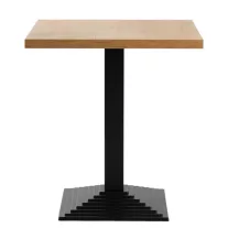   Négyzet alakú kávézó- és éttermi asztal XXL 90×90×3,6 cm, öntöttvas talppal – Lancelot tölgy