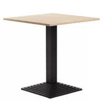   Négyzet alakú kávézó- és éttermi asztal XXL 90×90×3,6 cm, öntöttvas talppal – Sonoma tölgy