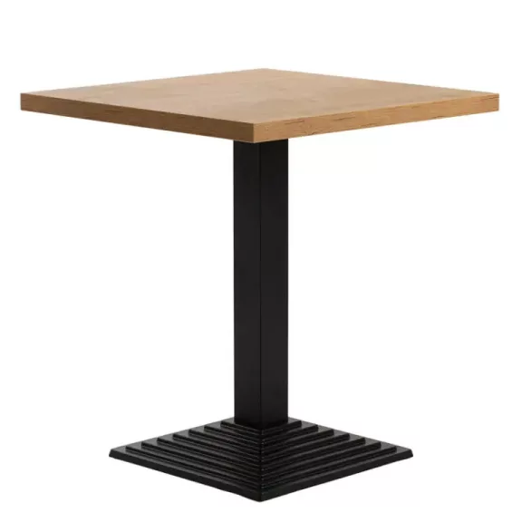 Négyzet alakú kávézó- és éttermi asztal XL 80×80×3,6 cm, öntöttvas talppal – Lancelot tölgy Négyzet alakú kávézó- és éttermi asztal XL 80×80×3,6 cm, öntöttvas talppal – Lancelot tölgy