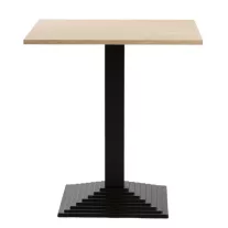   Négyzet alakú kávézó- és éttermi asztal XL 80×80×3,6 cm, öntöttvas talppal – Sonoma tölgy