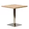 Négyzet alakú kávézóasztal XL 80×80×3,6 cm, ezüst négyzet talppal – Sonoma tölgy