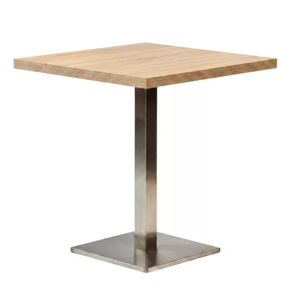 Négyzet alakú kávézóasztal XXL 90×90×3,6 cm, ezüst négyzet talppal – Sonoma tölgy Négyzet alakú kávézóasztal XXL 90×90×3,6 cm, ezüst négyzet talppal – Sonoma tölgy