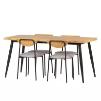   Loft étkezőgarnitúra: asztal 120×80 cm + 4 szék – arany craft tölgy