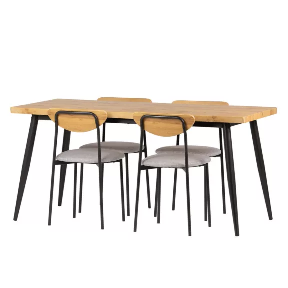Loft étkezőgarnitúra: asztal 120×80 cm + 4 szék – arany craft tölgy Loft étkezőgarnitúra: asztal 120×80 cm + 4 szék – arany craft tölgy