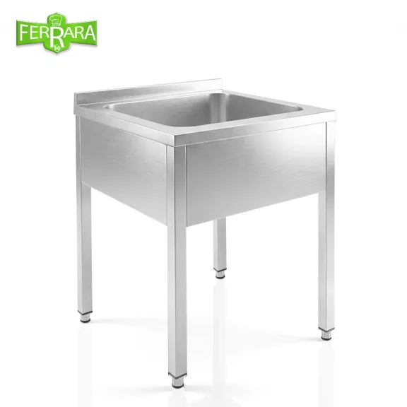 Mosogató egymedencés ipari 500x500x300, külső méret: 600x650x850 mm szifonszettel Mosogató egymedencés ipari 500x500x300, külső méret: 600x650x850 mm szifonszettel