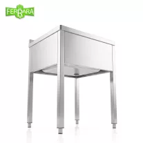   Mosogató egymedencés ipari 500x500x300, külső méret: 600x650x850 mm szifonszettel