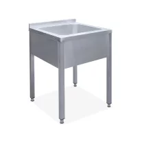   Mosogató egymedencés ipari Góliát 700x700x300, külső méret: 850x820x850 mm