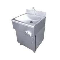   Kézmosó lábon álló 400x400x850 mm térdkapcsolóval, kifolyóval, takaróborítással. alsó szekrénnyel