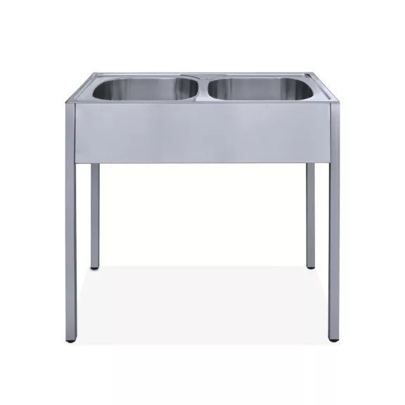 Mosogató kétmedencés szifonnal méret: 800x600x850 mm
