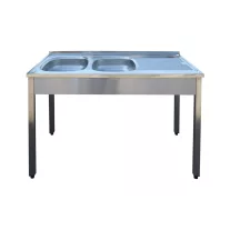   Mosogató kétmedencés, csepegtetővel, 1200x600 mm lefolyó átm: 50 mm