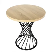   Kerek loft dohányzóasztal Ø68 cm, áttört talppal – Sonoma tölgy
