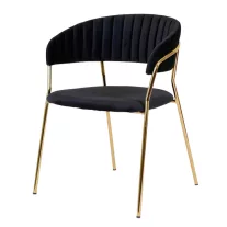 Glamour Velvet szék arany lábbal – fekete