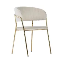 Glamour Velvet szék arany lábbal – bézs