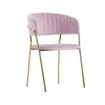 Glamour Velvet szék arany lábbal – púderrózsaszín