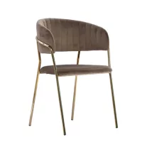 Glamour Velvet szék arany lábbal – cappuccino