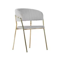 Glamour Velvet szék arany lábbal – szürke