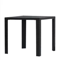 Riviera kerti asztal 82×82 cm – fekete rattanhatású