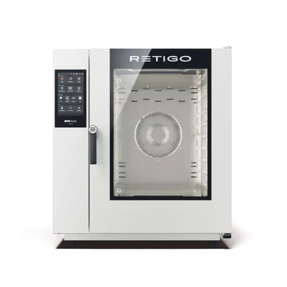 RETIGO Evolution MAX 1011i kombisütő, 10 tálcás elektromos (GN1/1), kihúzható kézizuhannyal RETIGO Evolution MAX 1011i kombisütő, 10 tálcás elektromos (GN1/1), kihúzható kézizuhannyal