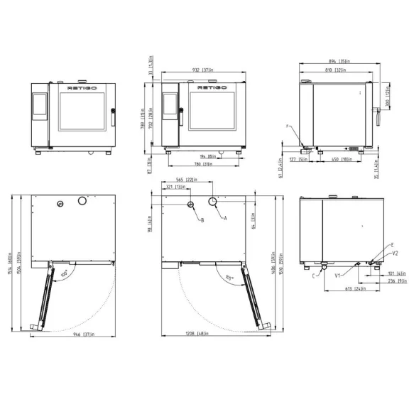 RETIGO Evolution ONE 611i kombisütő, 6 tálcás elektromos (GN1/1)