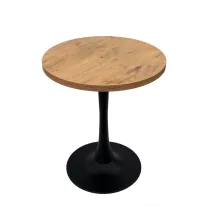   Kerek kávézóasztal Ø68 cm, porszórt fekete kerek talppal – Lancelot tölgy