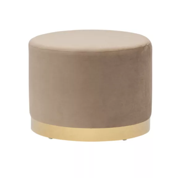 Bársony kárpitozott puff lábtartó Ø55 cm – cappuccino Bársony kárpitozott puff lábtartó Ø55 cm – cappuccino