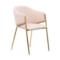 Glamour Velvet szék arany lábbal – púderrózsaszín