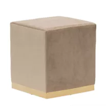   Bársony kárpitozott puff lábtartó 40×40 cm – cappuccino