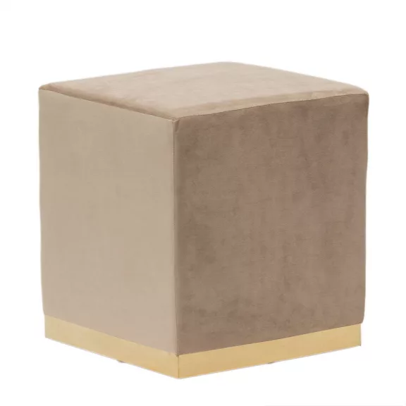 Bársony kárpitozott puff lábtartó 40×40 cm – cappuccino Bársony kárpitozott puff lábtartó 40×40 cm – cappuccino