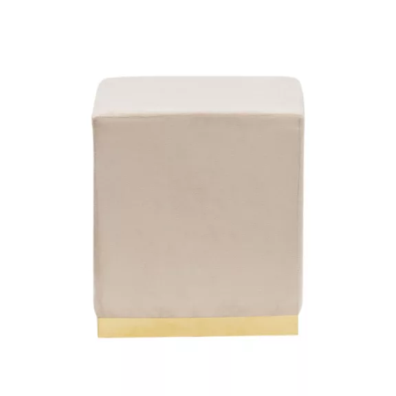Bársony kárpitozott puff lábtartó 40×40 cm – bézs Bársony kárpitozott puff lábtartó 40×40 cm – bézs