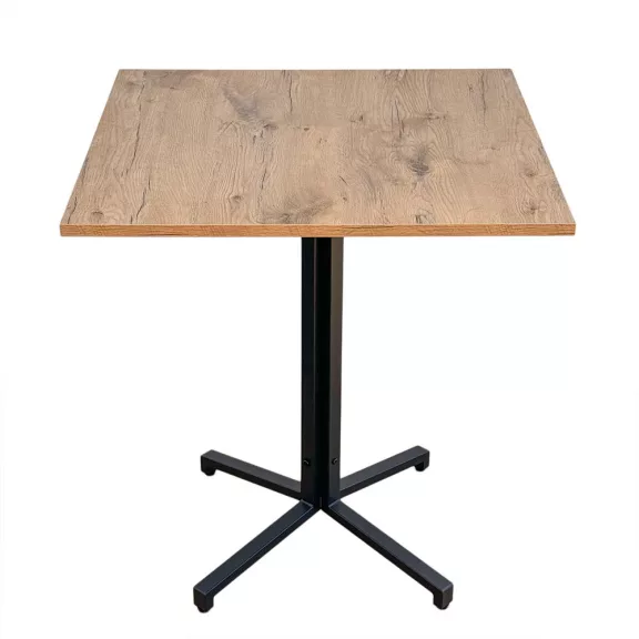 Négyzet alakú loft éttermi asztal 68×68×1,8 cm, kereszt talppal – Lancelot tölgy Négyzet alakú loft éttermi asztal 68×68×1,8 cm, kereszt talppal – Lancelot tölgy