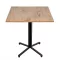 Négyzet alakú loft éttermi asztal 68×68×1,8 cm, kereszt talppal – Lancelot tölgy