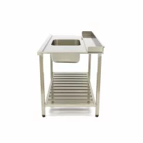 Maxima Mosogatóasztal - 120 x 75cm - Jobbra - mosogatóval és hátsó felhajtás - tároló polccal együtt – 09201031