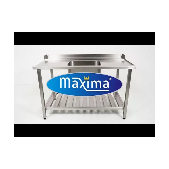 Maxima Mosogatóasztal - 120 x 75cm - Jobbra - mosogatóval és hátsó felhajtás - tároló polccal együtt – 09201031 Maxima Mosogatóasztal - 120 x 75cm - Jobbra - mosogatóval és hátsó felhajtás - tároló polccal együtt – 09201031