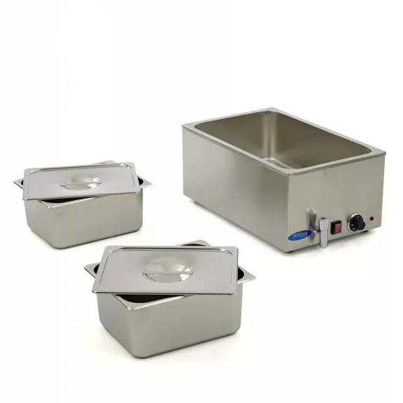 Maxima Bain Marie leeresztő csappal - 2 x 1/2 GN szettel együtt – 09300010 Maxima Bain Marie leeresztő csappal - 2 x 1/2 GN szettel együtt – 09300010