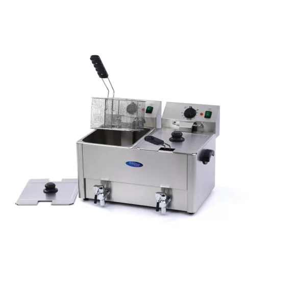 Maxima Fritőz 2 x 8L lefolyócsappal - Dupla kosárral – 09300416