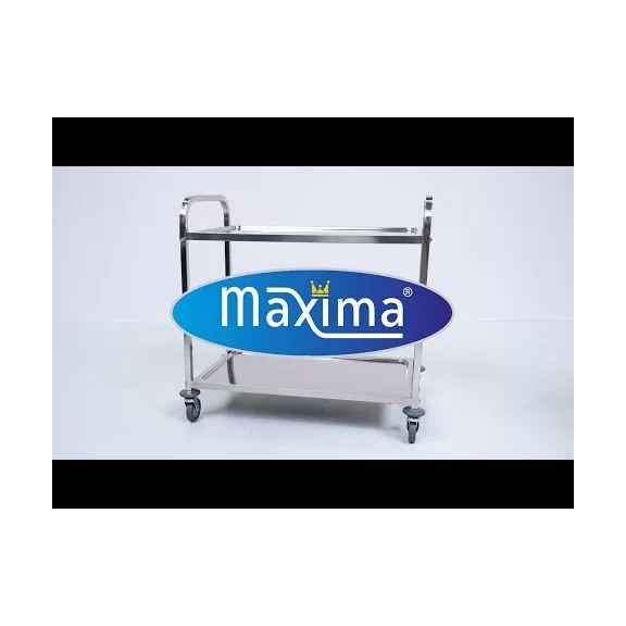 Maxima Rozsdamentes acél zsúrkocsi - 2 polccal – 09300545 Maxima Rozsdamentes acél zsúrkocsi - 2 polccal – 09300545