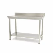Maxima Rozsdamentes acél asztal hátsó résszel - 100 x 70cm - állítható magasságú – 09364030